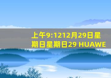 上午9:1212月29日星期日星期日29 HUAWE